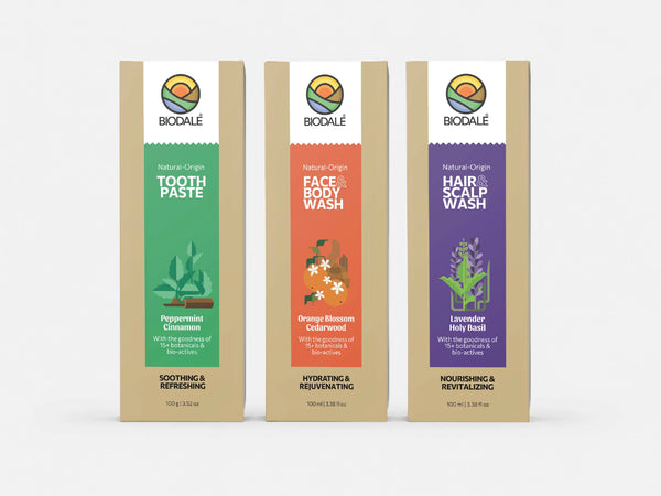 Biodale Daily Essentials Combo (Toothpaste + Facewash + Hairwash)