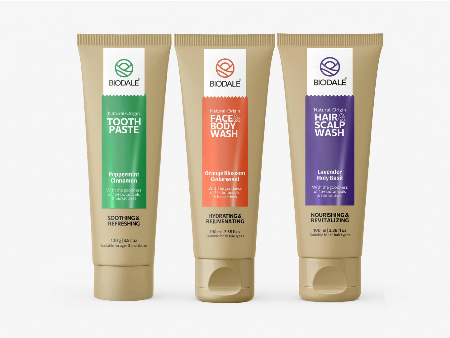 Biodale Daily Essentials Combo (Toothpaste + Facewash + Hairwash)
